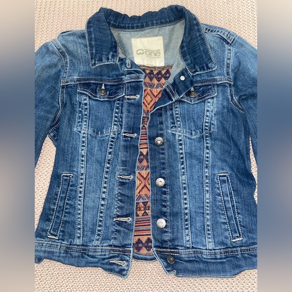 Warehouse One Jean Jacket Western Aztec Embroidered Back Design - Picture 4 of 8